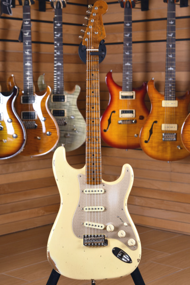 Fender Custom Shop Stratocaster '56 Fat Roasted Maple Neck Journeyman Relic Aged White Blonde