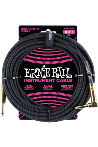 Ernie Ball 6081 Braided Black Jack Cable 3m