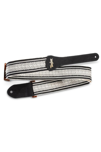 Taylor 2" Academy Jacquard Leather Guitar Strap White/Black