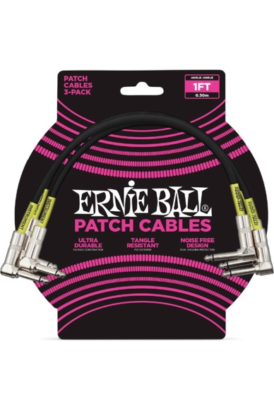 Ernie Ball 6075 Set of 3 Braided Patch Cables 30cm