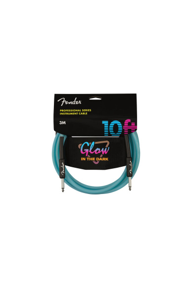 Fender Professional Series Glow in the Dark Blue Instrument Cable 3m