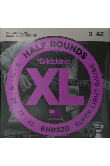D'Addario EHR320 Half Rounds 09-42 Super Light Electric Guitar Strings